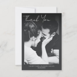 ミニマル結婚リストスクリプトの写真サンキューカード サンキューカード