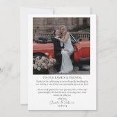 ミニマル結婚リストスクリプトの写真サンキューカード サンキューカード (正面)