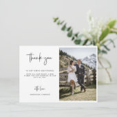 ミニマル結婚リストスクリプトの写真サンキューカード サンキューカード (スタンド正面)