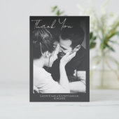 ミニマル結婚リストスクリプトの写真サンキューカード サンキューカード (スタンド正面)