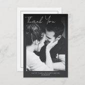 ミニマル結婚リストスクリプトの写真サンキューカード サンキューカード (正面/裏面)