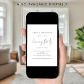 ミニマル結婚リストスクリプトの夕べパーティー 招待状