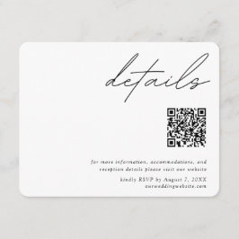 ミニマル結婚リストスクリプトの詳細QRコードRSVP エンクロージャーカード