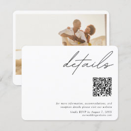 ミニマル結婚リストスクリプトの詳細QRコードRSVP エンクロージャーカード