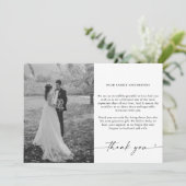 ミニマル結婚リストスクリプトの4枚の写真サンキューカード サンキューカード (スタンド正面)