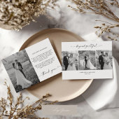 ミニマル結婚リストスクリプトの4枚の写真サンキューカード サンキューカード