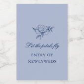 ミニマル結婚リストスケッチ花花びらトス フードラベル (シングルラベル)