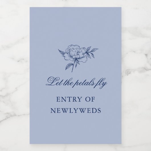 ミニマル結婚リストスケッチ花花びらトス フードラベル (シングルラベル)