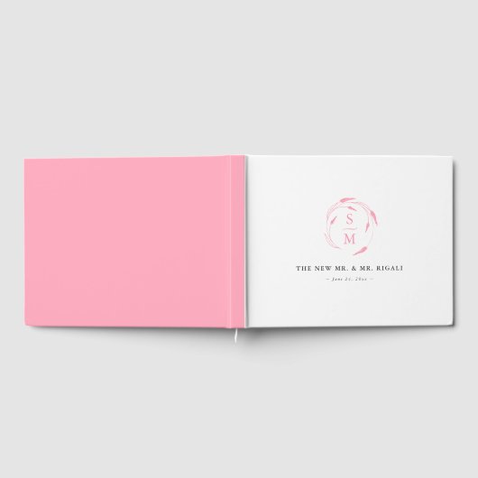 ミニマル結婚リストズゲストブックアイディア ゲストブック (全面)