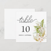 ミニマル結婚リストパンパスのテーブル番号テンプレート ノートカード (正面/裏面)
