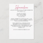 ミニマル結婚リストピンクのエンクロージャカード エンクロージャーカード (正面)