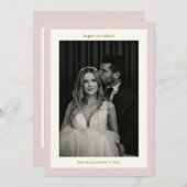 ミニマル結婚リストピンクのカップルHanukkah シーズンカード (正面/裏面)