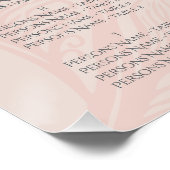 ミニマル結婚リストピンクフローラの座席表 ポスター (コーナー)