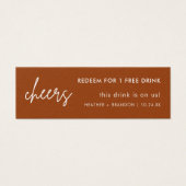 ミニマル結婚リストブラックのチケットカード (正面)