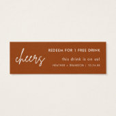 ミニマル結婚リストブラックのチケットカード (裏面)