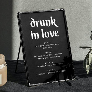 ミニマル結婚リストブラックバー標識 恋飲に ポスター