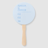 ミニマル結婚リストブルーのハンドファン ハンドファン (裏面)