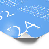 ミニマル結婚リストブルーの座席表 ポスター (コーナー)