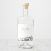 ミニマル結婚リストポーカスタムランド リキュールボトルラベル (正面)