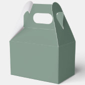 ミニマル結婚リストモノグラムのセージ緑ゲーブル フェイバーボックス (裏面)