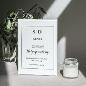 ミニマル結婚リストモノグラムのバスケットサイン 台座サイン