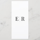 ミニマル結婚リストモノグラムのメニューカード メニュー (裏面)