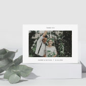 ミニマル結婚リスト写真のサンキューカードWノート サンキューカード