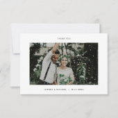 ミニマル結婚リスト写真のサンキューカードWノート サンキューカード (正面)