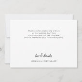 ミニマル結婚リスト写真 サンキューカード (裏面)