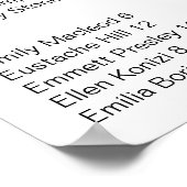 ミニマル結婚リスト座席表 ポスター (角)