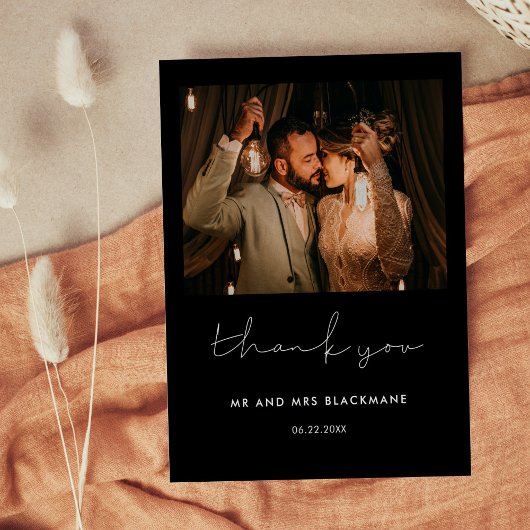 ミニマル結婚リスト手書き写真 ポストカード