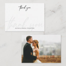 ミニマル結婚リスト書のシンプル写真感謝してい ノートカード