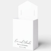 ミニマル結婚リスト書のラヴ感謝していリボン フェイバーボックス (見開き)