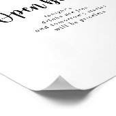 ミニマル結婚リスト書道の開いたバー ポスター (角)