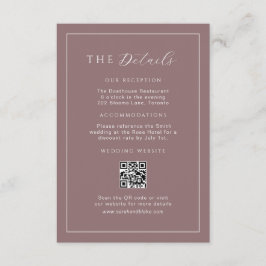 ミニマル結婚リスト紫の詳細QRコードの挿入 エンクロージャーカード