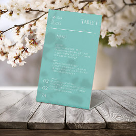 ミニマル結婚リスト緑のメニュー 台座サイン