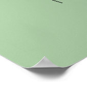 ミニマル結婚リスト緑のロゴの座席表 ポスター (角)