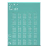 ミニマル結婚リスト緑の座席表 ポスター (正面)