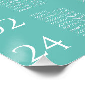 ミニマル結婚リスト緑の座席表 ポスター (コーナー)