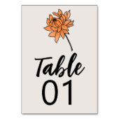 ミニマル結婚リスト菊の表番号 テーブルナンバー (正面)