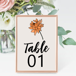 ミニマル結婚リスト菊の表番号 テーブルナンバー