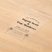 ミニマル結婚リスト アクリル招待状 (レイダウン)