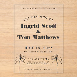 ミニマル結婚リスト アクリル招待状