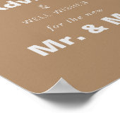 ミニマル結婚リスト・ブラウンのアドバイスと願い ポスター (角)