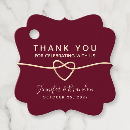 ミニマル結婚リスト・ブルゴーニュ フェイバータグ (正面)