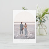 ミニマル結婚リストArchの写真サンキューカード サンキューカード (スタンド正面)