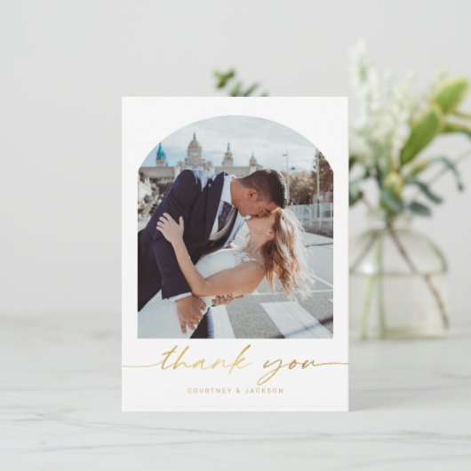 ミニマル結婚リストArchの写真サンキューカード シーズンカード (スタンド正面)