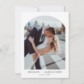 ミニマル結婚リストArchの写真サンキューカード シーズンカード (正面)