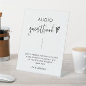 ミニマル結婚リストBohoの音声ゲストブックサイン 台座サイン (インサイチュ)