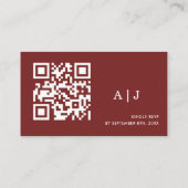 ミニマル結婚リストBurgundyのウェブサイト エンクロージャーカード (裏面)